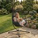 Freestanding Hanging Egg Chair with Stand and Cushions 120kg MultiGarden, Black