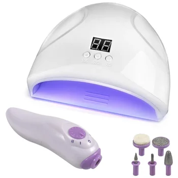 Hybrid Manicure Set: 12W UV/LED Lamp and Nail Drill, White