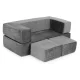 Ecotoys TMSRT-16-GY Folding Modular Kids Sofa, 4 Elements, Grey