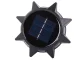 Solar garden light with ground stake and dusk sensor