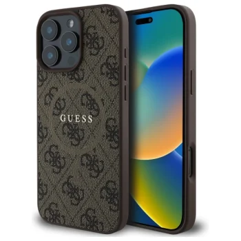 Guess iPhone 16 Pro Max Case 4G Ring Classic Logo MagSafe, Brown