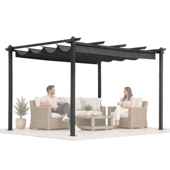 MultiGarden Garden Pergola 3x4 m, Steel Construction, Grey