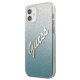 Guess iPhone 12 mini Case Glitter Gradient Script, Blue