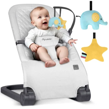 NK-52 Nukido Rocking Chair with Toys, Light gray
