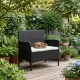 2-Seater Garden Sofa with Cushion Outdoor Bench MultiGarden, Black