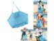 Large Mesh Beach Bag XXL Foldable Tote for Travel and Shopping, Blue
