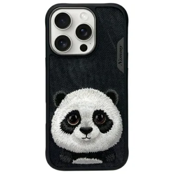 Nimmy Big Eyed Pet 2.0 Panda Case for iPhone 16 Pro, Black