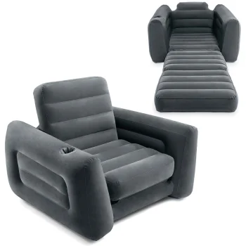 Intex 66551 Inflatable 2-in-1 Chair and Airbed, 224x117x66 cm