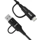 Wozinsky WNBAA 4-in-1 USB-C / USB-A / Lightning Cable, 60W, 1m, Black