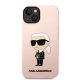 Karl Lagerfeld Silicone Case for iPhone 14 Plus Ikonik MagSafe Pink