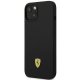 Чехол Ferrari для iPhone 14 Silicone Metal Logo, черный