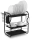 Massido 3-Tier Dish Drying Rack for Kitchen Counter MS-603, Black
