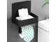 Toilet Paper Holder with Tissue Shelf, Black