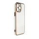 Phone Case for Xiaomi Redmi Note 11 Lighting Color Case Gel Cover with Gold Frame, White