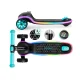 Kids 3-Wheel Balance Scooter with LED Wheels Ricokids Leddi, Black-Turquoise