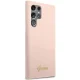 Guess Silicone Vintage Gold Logo Case for Samsung Galaxy S23 Ultra, Pink