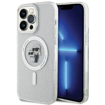 Karl Lagerfeld iPhone 15 Pro Max Case KC Glitter MagSafe, Transparent