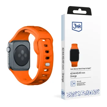 3mk Silicone Watch Strap for Apple Watch 42 / 44 / 45 / 49 mm, Orange