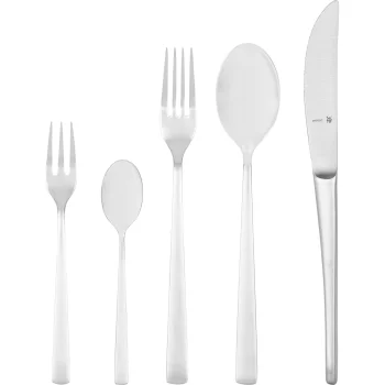 WMF Corvo Cutlery Set, 30-Piece, Matt Silver