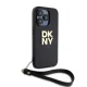 DKNY iPhone 15 Pro Case Wrist Strap Stock Logo, Black