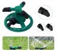 Automatic Rotating Garden Sprinkler with Three Nozzles, Green