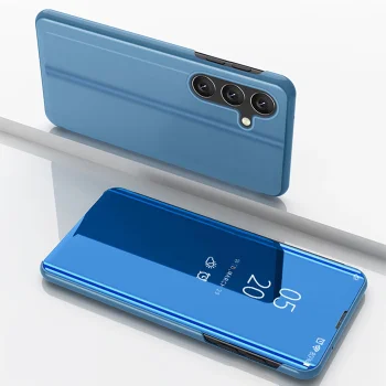Hurtel Clear View Flip Case for Samsung Galaxy S24 FE, Blue