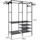 Large Clothes Hanger Rack Open Wardrobe with Storage Shelves Clothe Closet Ruhhy 22671