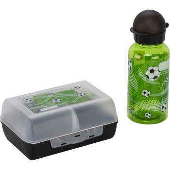 Emsa 518140 Kids Gift Set: Lunch Box & Water Bottle 0.4L, Football Design