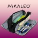 Large Capacity 3-Compartment Pencil Case Maaleo 24476, Black