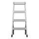 Hailo Master D100 Double-Sided Step Ladder, 2 x 4 Steps, Silver
