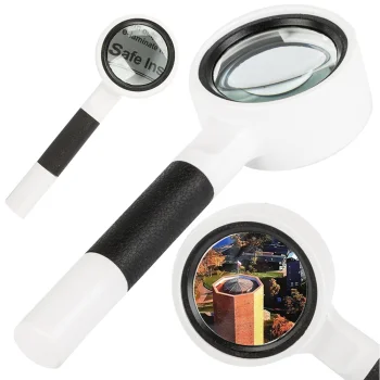 Classic Magnifying Glass with 35mm Glass Lens, 16x Magnification, Black/White
