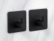 Self-Adhesive Hooks for Bathroom Wall 4 Pack, Metal Towel Hooks No Drilling, Black