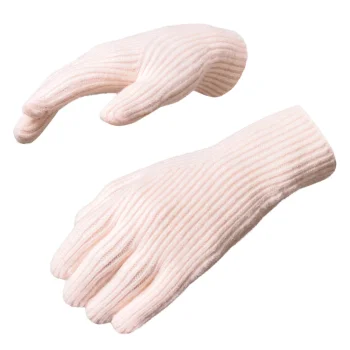 Braided Touchscreen Gloves with Finger Cutouts, Pink