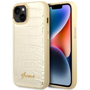 Guess Croco Collection Case for iPhone 14 Plus - Gold