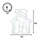 LED Neon Nativity Scene Christmas Light Decoration 85x75 cm, Cool White