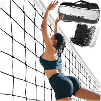 Trizand Volleyball and Badminton Net with Bag, 9.5x1m, Black