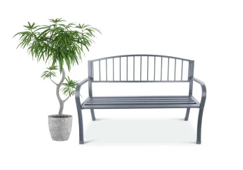 Garden Bench with Backrest Longwell Industrial Ltd G-823, Graphite