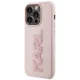 Karl Lagerfeld iPhone 15 Pro Max Case 3D Logo Glitter, Pink