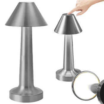 Wireless Touch Control Table Lamp, 3 Light Modes, Silver