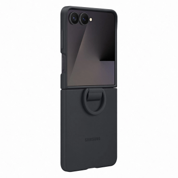 Samsung Galaxy Z Flip 7 (SM-F766B/DS) Original Silicon Case Cover with Ring, Black (EF-PF766TBEGWW) | Telefona...