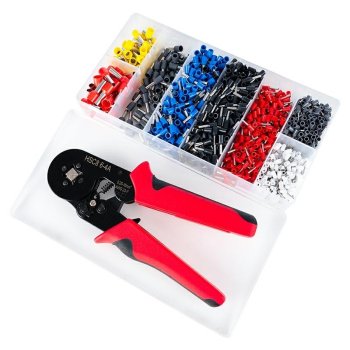 Ratchet Ferrule Crimping Tool Kit with 1300 Wire Connectors