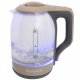 Electric Kettle, Glass, 1500W, 2L, LED Illumination, Brown