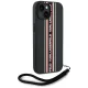 Karl Lagerfeld Saffiano Athleisure Stripes Cord Case for iPhone 15, Red