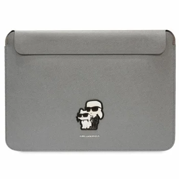 Karl Lagerfeld 16" Laptop Sleeve Saffiano Karl & Choupette, Silver