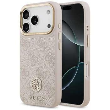 Guess iPhone 17 Pro Case 4G Strass Logo MagSafe, Pink