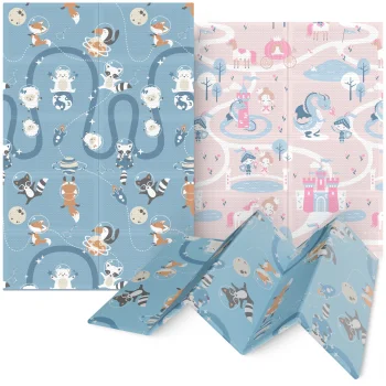 4Fizjo Królestwo i Kosmos Double-Sided Educational Play Mat, 180x120 cm
