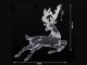 Transparent Reindeer Christmas Tree Ornament with Glitter, 13 cm