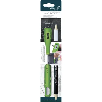 Pencil Holder with Sharpener Knife Pica Pocket 505/03 with Stone Carver's Pencil 240 mm, Green