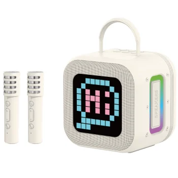 Blavec WS-09 Karaoke Fun Portable Bluetooth Speaker 10W with 2 Microphones, Beige