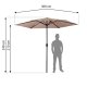 Plonos Foldable Garden Umbrella, 300 cm, Beige